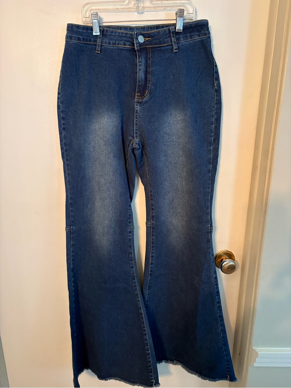 Dark Blue High-Waist Bell bottom Jeans size large